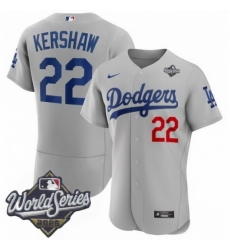 Men Los Angeles Dodgers 22 Clayton Kershaw 2025 World Series Cool Base Stitched Baseball Jersey Gray Men Los Angeles Dodgers 22 Clayton Kershaw 2025 World Series Cool Base Stitched Baseball Jersey Gray