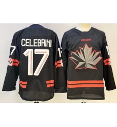 Men Canada Hockey #17 Macklin Celebrini Black Stitched Jersey Men Canada Hockey #17 Macklin Celebrini Black Stitched Jersey