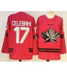 Men Canada Hockey 17 Macklin Celebrini Red Stitched Jersey Men Canada Hockey 17 Macklin Celebrini Red Stitched Jersey