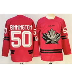 Men Canada Hockey #50 Jordan Binnington Red Stitched Jersey Men Canada Hockey #50 Jordan Binnington Red Stitched Jersey