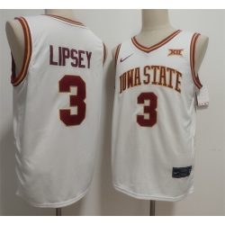 Men Iowa State Cyclones 3 Tamin Lipsey White 2025 Vapor Limited Stitched Football Jersey