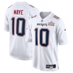 Drake Maye New England Patriots Nike Super Bowl LX Patch Tundra Fashion Game Jersey White