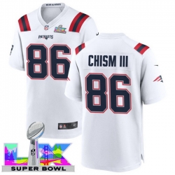 Men Women youth New England Patriots #86 Efton Chism III 2025 2026 Super Bowl LX F U S E Stitched NFL Jersey White