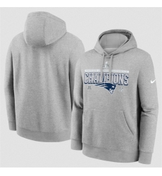 Men New England Patriots Heather Gray 2025 AFC Champions Locker Room Trophy Collection Hoodie Men New England Patriots Heather Gray 2025 AFC Champions Locker Room Trophy Collection Hoodie