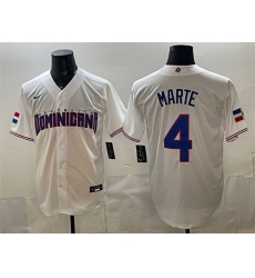 Men Dominican Republic Baseball 4 Ketel Marte White 2026 World Baseball Classic Home Stadium Stitched Jersey Men Dominican Republic Baseball 4 Ketel Marte White 2026 World Baseball Classic Home Stadium Stitched Jersey