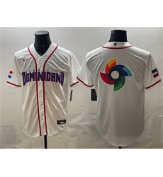 Men Dominican Republic Baseball Team Big Logo White 2026 World Baseball Classic Home Stadium Stitched Jersey Men Dominican Republic Baseball Team Big Logo White 2026 World Baseball Classic Home Stadium Stitched Jersey