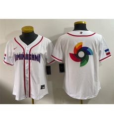 Youth Dominican Republic Baseball White 2026 World Baseball Classic Big Logo Home Stadium Stitched Baseball Jersey Youth Dominican Republic Baseball White 2026 World Baseball Classic Big Logo Home Stadium Stitched Baseball Jersey