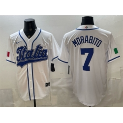 Men Italy Baseball  7 Nick Morabito White 2026 World Baseball Classic Home Stadium Stitched Jersey