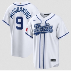 Men Italy Baseball  9 Vinnie Pasquantino 2026 World Baseball Classic Home Stadium Stitched Jersey
