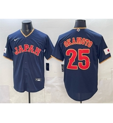 Men Japan Baseball 25 Kazuma Okamoto Navy 2026 World Baseball Classic Road Stadium Stitched Jersey Men Japan Baseball 25 Kazuma Okamoto Navy 2026 World Baseball Classic Road Stadium Stitched Jersey