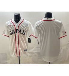 Men Japan Baseball Blank White 2026 World Baseball Classic Home Stadium Stitched Jersey Men Japan Baseball Blank White 2026 World Baseball Classic Home Stadium Stitched Jersey