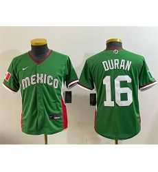 Youth Mexico Baseball 16 Jarren Duran Green 2026 World Baseball Classic Stadium Stitched Baseball Jersey Youth Mexico Baseball 16 Jarren Duran Green 2026 World Baseball Classic Stadium Stitched Baseball Jersey