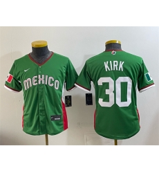 Youth Mexico Baseball 30 Alejandro Kirk Green 2026 World Baseball Classic Stadium Stitched Baseball Jersey Youth Mexico Baseball 30 Alejandro Kirk Green 2026 World Baseball Classic Stadium Stitched Baseball Jersey