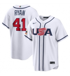 Men USA Baseball 41 Joe Ryan White 2026 World Baseball Classic Home Stadium Stitched Jersey Men USA Baseball 41 Joe Ryan White 2026 World Baseball Classic Home Stadium Stitched Jersey