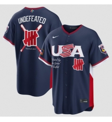 Men USA Baseball x Undefeated Navy 2026 World Baseball Classic Stadium Stitched Jersey Men USA Baseball x Undefeated Navy 2026 World Baseball Classic Stadium Stitched Jersey