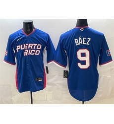 Men Puerto Rico Baseball 9 Javier Baez Royal 2026 World Baseball Classic Road Stadium Stitched Jersey Men Puerto Rico Baseball 9 Javier Baez Royal 2026 World Baseball Classic Road Stadium Stitched Jersey