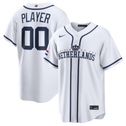 Men Netherlands Baseball Active Player Custom White 2026 World Baseball Classic Home Stadium Stitched Jersey