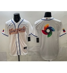 Men Venezuela Baseball White 2026 World Baseball Classic Big Logo Home Stadium Stitched Jersey Men Venezuela Baseball White 2026 World Baseball Classic Big Logo Home Stadium Stitched Jersey