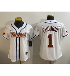 Youth Venezuela Baseball 1 Jackson Chourio White 2026 World Baseball Classic Home Stadium Stitched Baseball Jersey Youth Venezuela Baseball 1 Jackson Chourio White 2026 World Baseball Classic Home Stadium Stitched Baseball Jersey