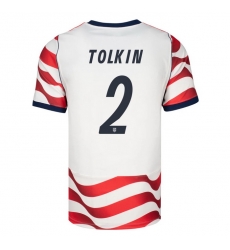 USA 2026 FIFA World Cup Soccer White Jersey Set ( Have Shorts ) John Tolkin #2 USA 2026 FIFA World Cup Soccer White Jersey Set ( Have Shorts ) John Tolkin #2