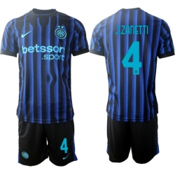 Men Internazionale 2026 Soccer Jerseys BlueBlack #4 ZANETTI